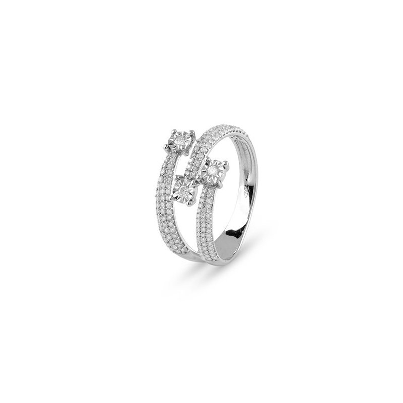 Bliss - Anello In Oro Bianco - Diamante Rotondo