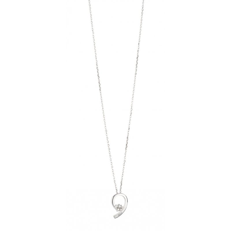 Bliss - Collierino In Oro Bianco - Diamante Rotondo
