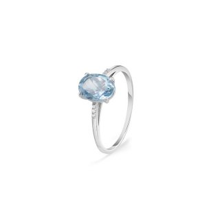 Bliss - Anello In Oro Bianco - Diamante Ovale