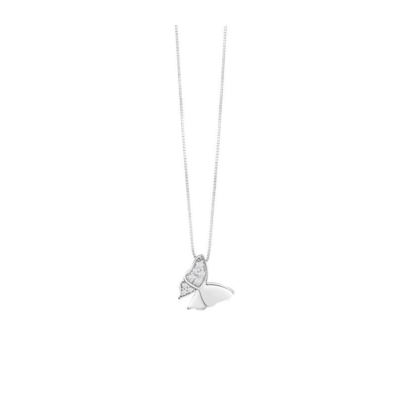 Bliss - Collierino In Oro Bianco - Diamante Rotondo