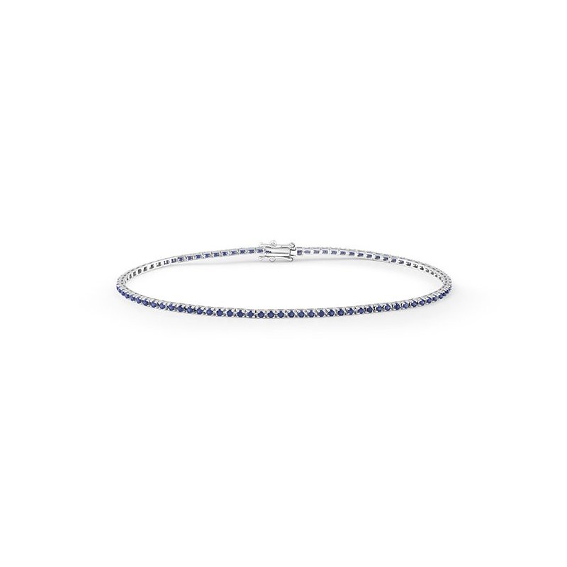 Bliss - Bracciale In Oro Bianco - Zaffiro