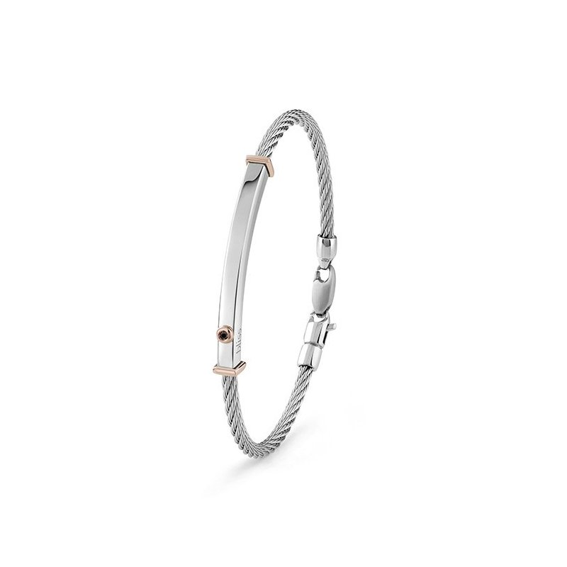 Bliss - Bracciale In Oro Rosa - Diamante Nero