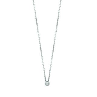 Bliss - Collierino In Oro Bianco - Diamante Rotondo