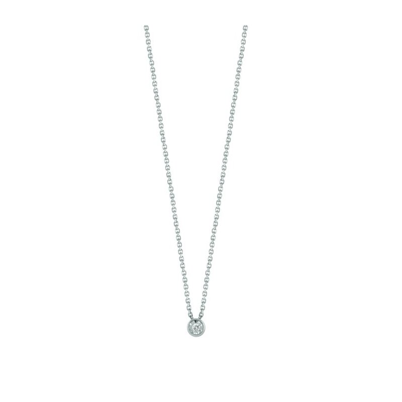 Bliss - Collierino In Oro Bianco - Diamante Rotondo