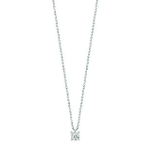 Bliss - Collierino In Oro Bianco - Diamante Rotondo