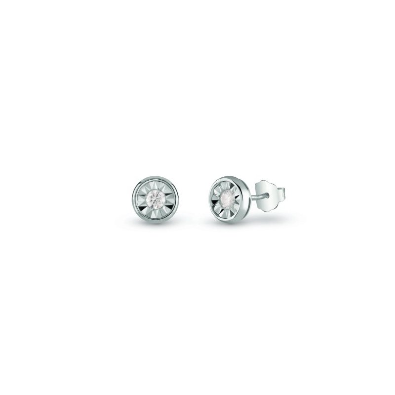 Bliss - Orecchini In Oro Bianco - Diamante Rotondo