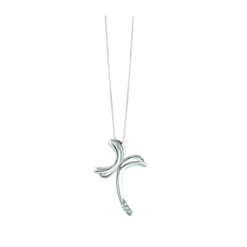 Bliss - Collierino In Oro Bianco - Diamante Rotondo