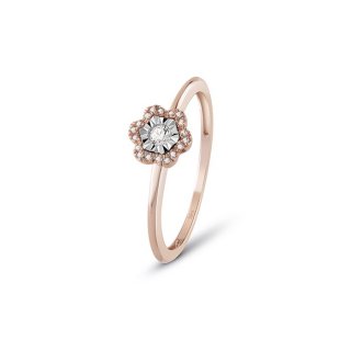 Bliss - Anello In Oro Rosa - Rotondo - 0.08 Carati