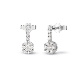 Bliss - Orecchini In Oro Bianco - Diamante Rotondo
