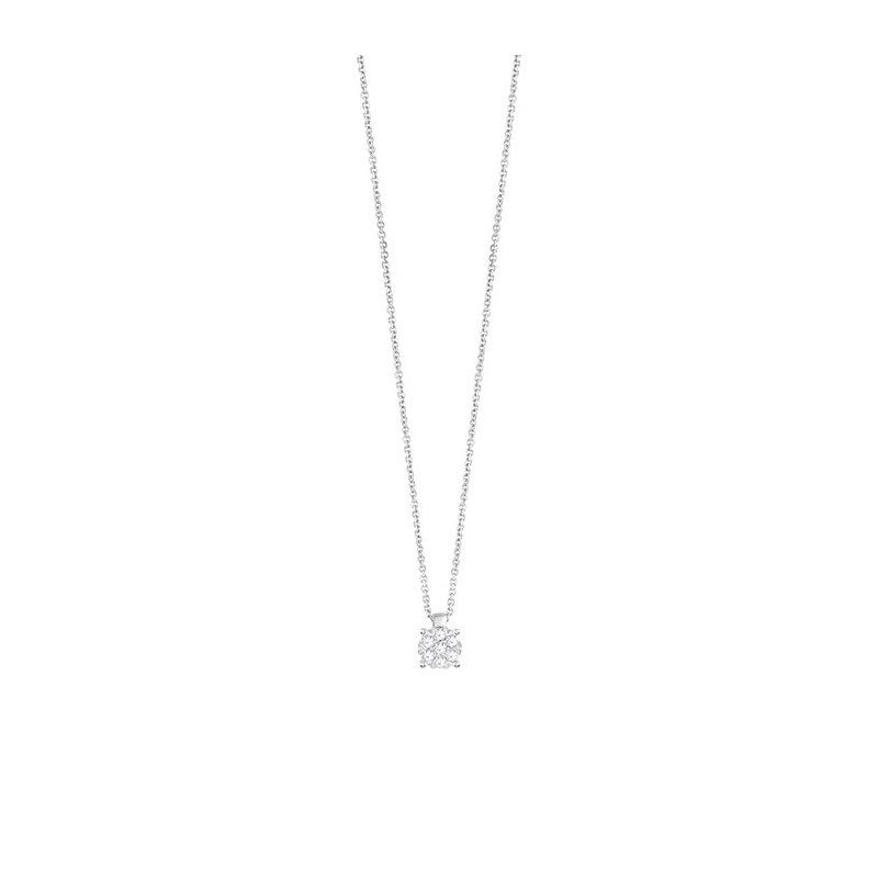 Bliss - Collierino In Oro Bianco - Diamante Rotondo