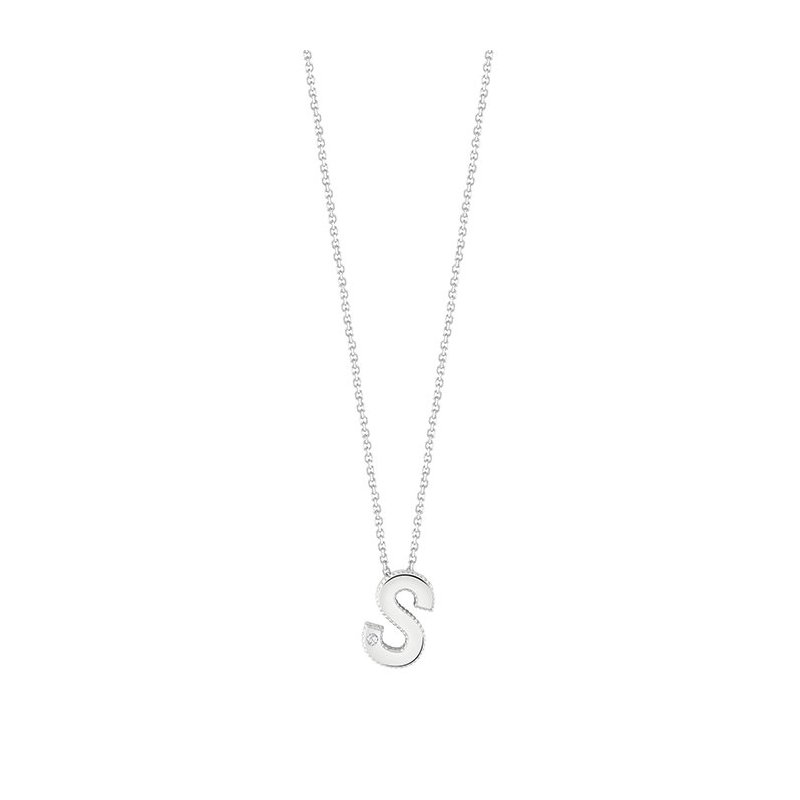 Bliss - Collierino In Oro Bianco - Diamante Rotondo