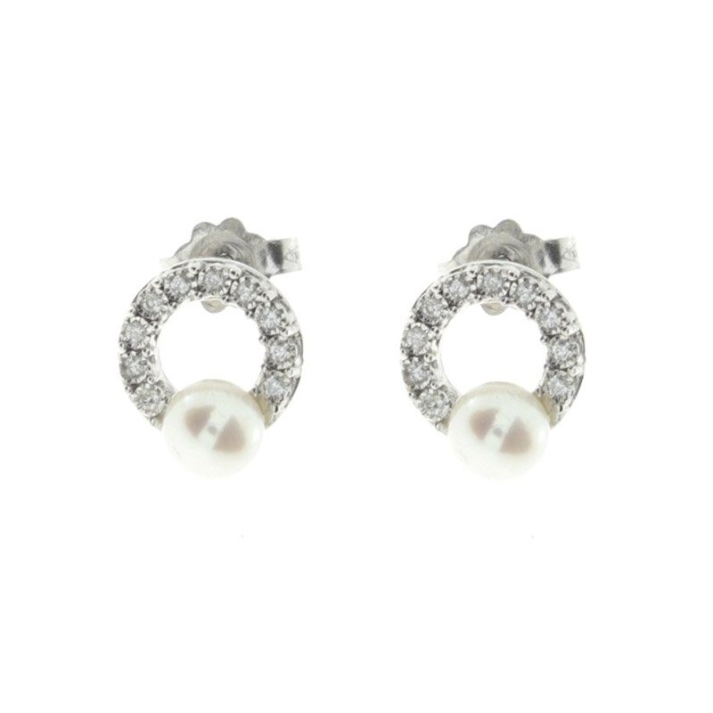 Bliss - Orecchini In Oro Bianco - Diamante Rotondo
