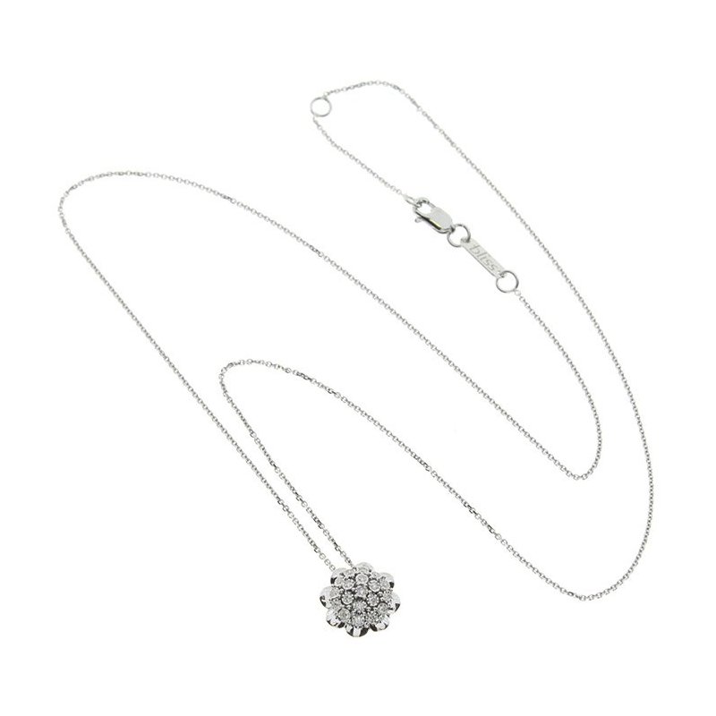 Bliss - Collierino In Oro Bianco - Diamante Rotondo
