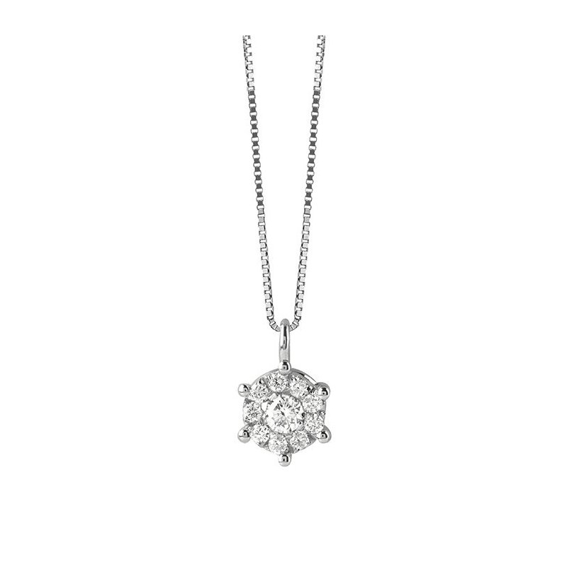 Bliss - Collierino In Oro Bianco - Diamante Rotondo