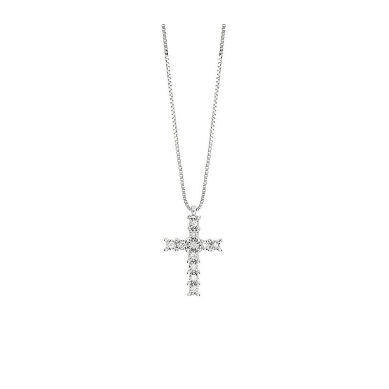 Bliss - Collierino In Oro Bianco - Diamante Rotondo