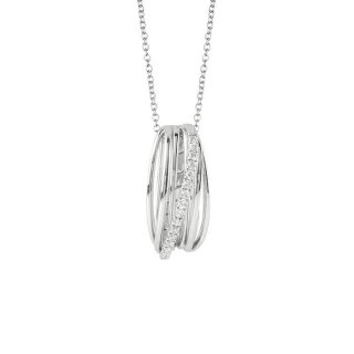 Bliss - Collana In Oro Bianco - Diamante Rotondo