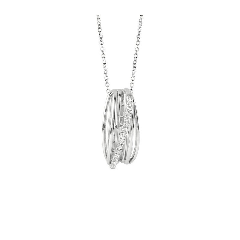 Bliss - Collana In Oro Bianco - Diamante Rotondo