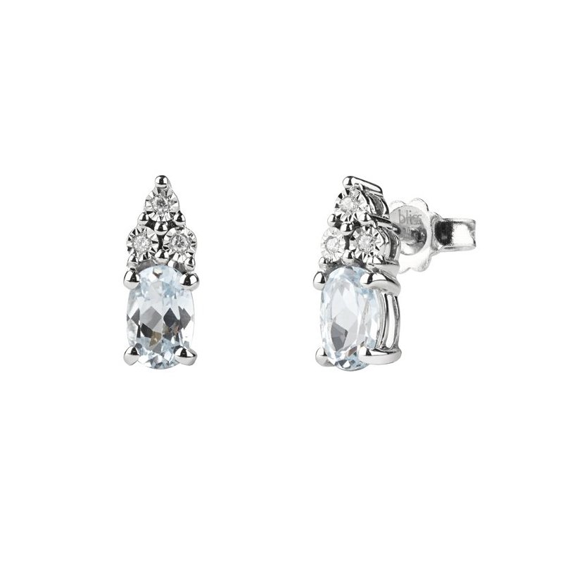 Bliss - Orecchini Oro Bianco - Diamante Rotondo