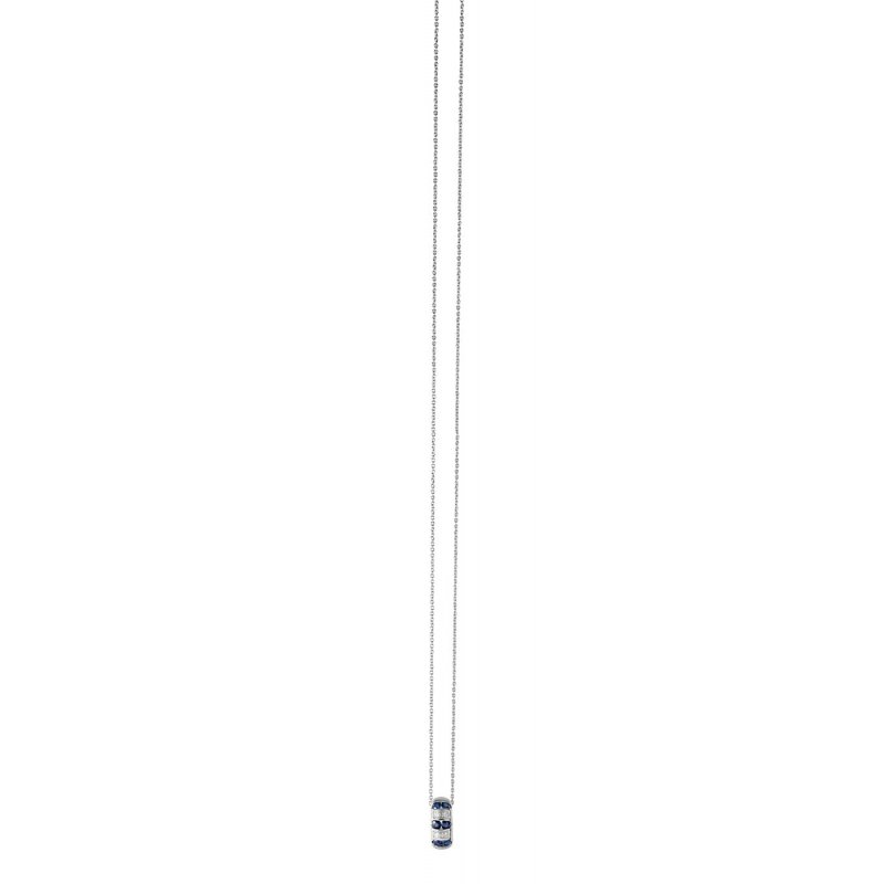 Bliss - Collier In Oro Bianco - Diamante/Zaffiro