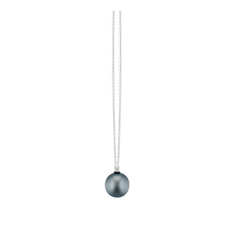 Bliss - Collier In Oro Bianco Con Diamante - Evergreen