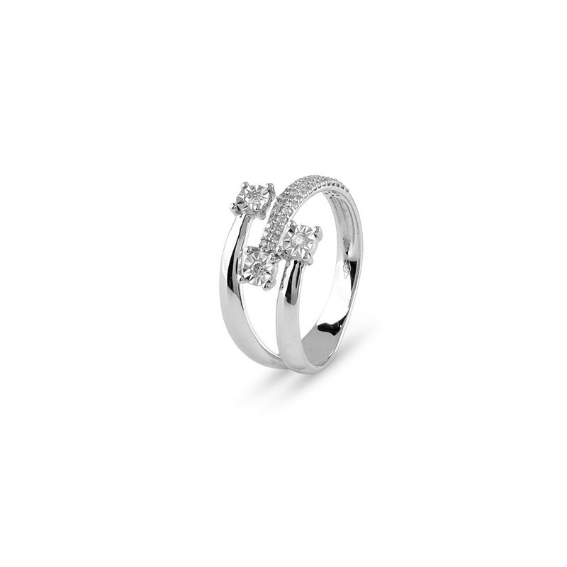 Bliss - Anello In Oro Bianco - Diamante Rotondo