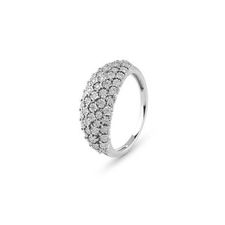 Bliss - Anello Rugiada Pave' - Oro Bianco - Diamante