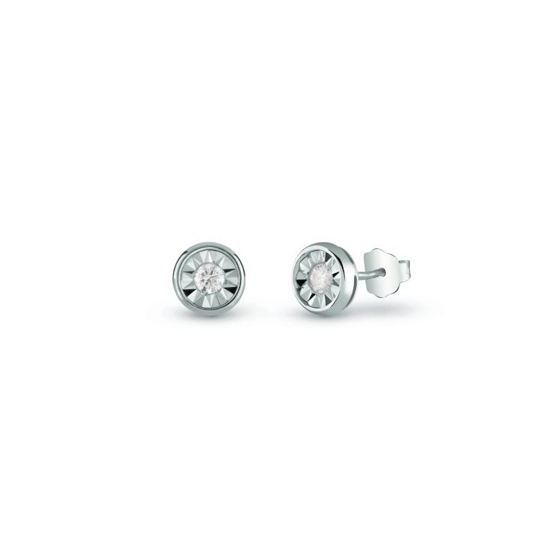 Bliss - Orecchini In Oro Bianco - Diamante Rotondo