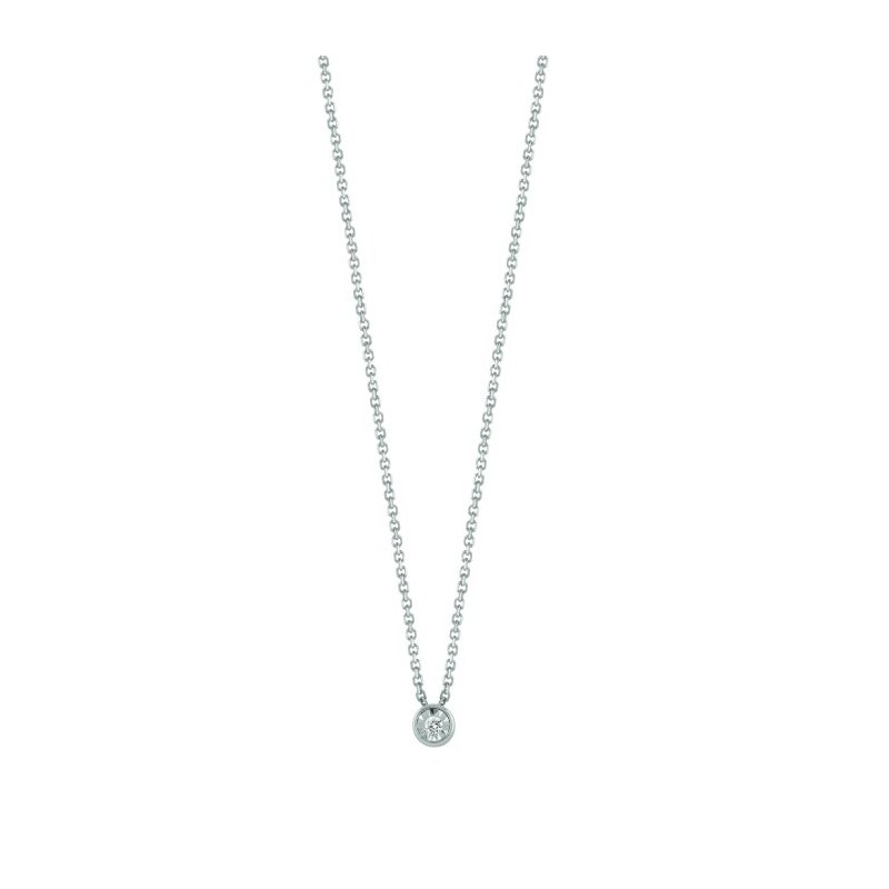 Bliss - Collierino In Oro Bianco - Diamante Rotondo