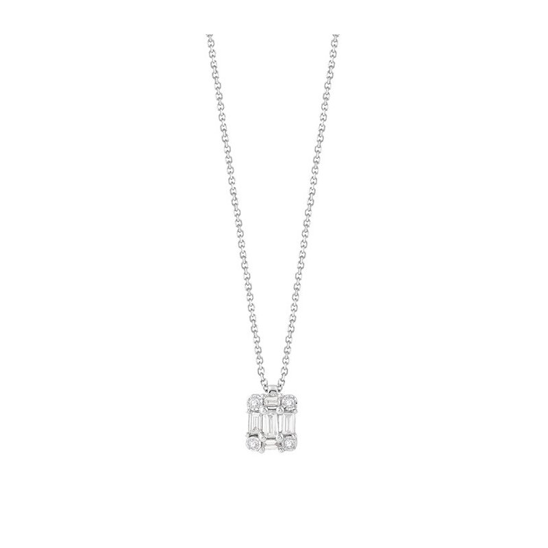 Bliss - Collierino In Oro Bianco - Diamante Rotondo