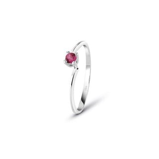 Bliss - Anello In Oro Bianco - Rubino - Ovale