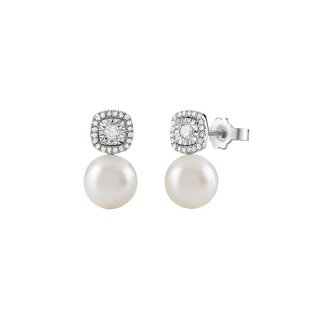 Bliss - Orecchini In Oro Bianco - Diamante Rotondo