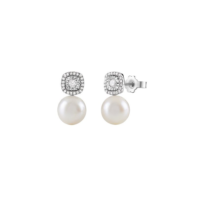 Bliss - Orecchini In Oro Bianco - Diamante Rotondo