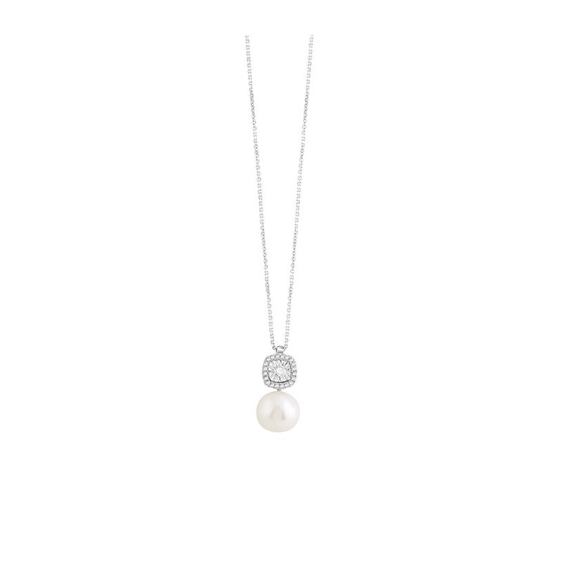 Bliss - Collierino In Oro Bianco - Diamante Rotondo