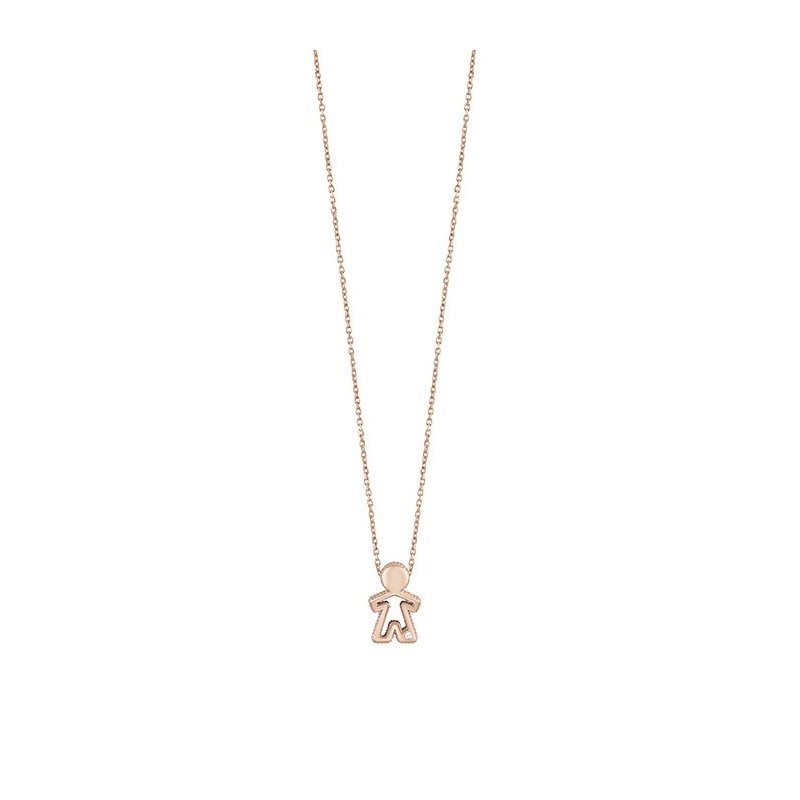Bliss - Collierino In Oro Rosa - Diamante Rotondo