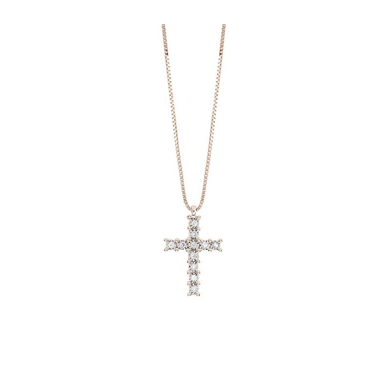 Bliss - Collierino In Oro Rosa - Diamante Rotondo