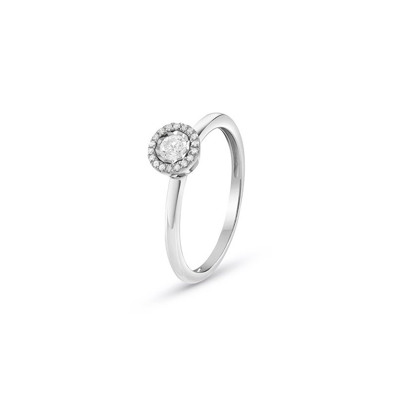 Bliss - Anello In Oro Bianco - Diamante Rotondo