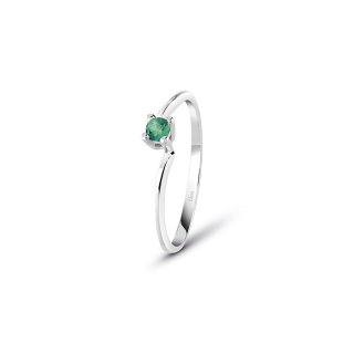 Bliss - Anello In Oro Bianco - Smeraldo Ovale