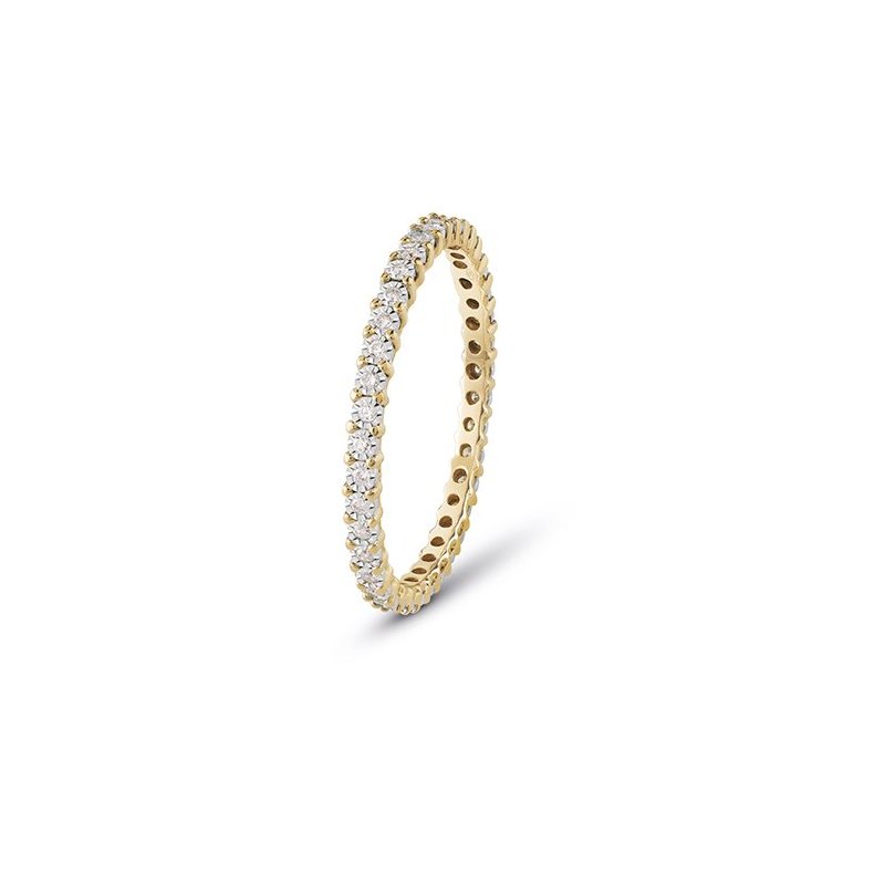Bliss - Anello In Oro Giallo - Diamante Rotondo