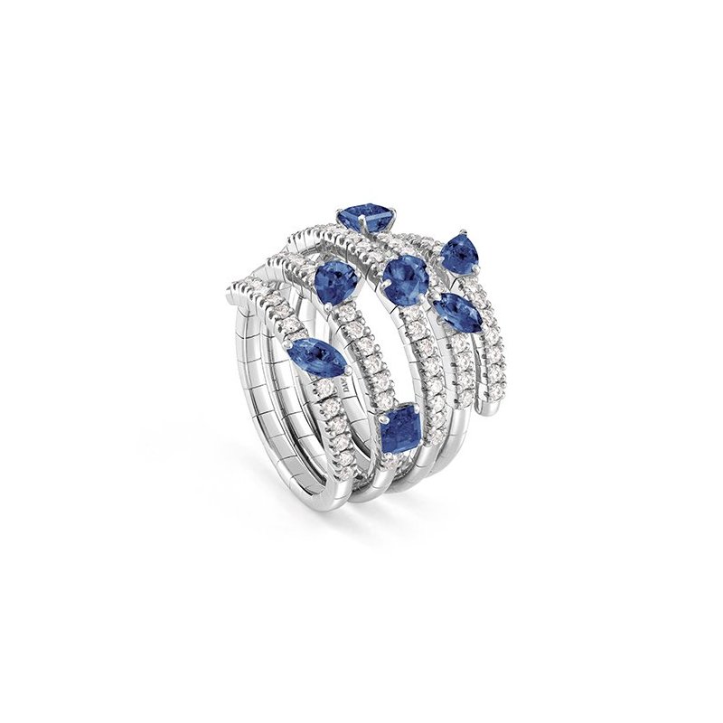 Damiani - Anello In Oro Bianco - Diamante/Zaffiro