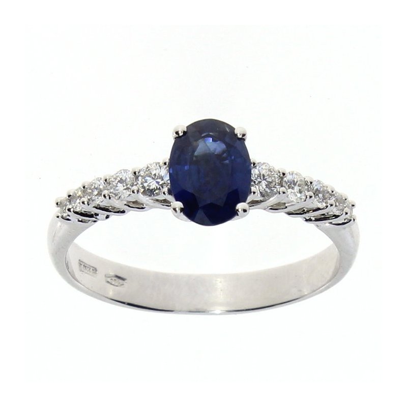 Damiani - Anello In Oro Bianco - Diamante/Zaffiro