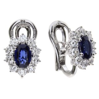 Damiani - Orecchini Oro Bianco - Diamante/Zaffiro