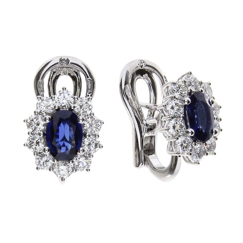 Damiani - Orecchini Oro Bianco - Diamante/Zaffiro