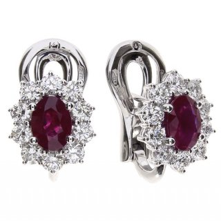 Damiani - Orecchini In Oro Bianco - Diamante/Rubino