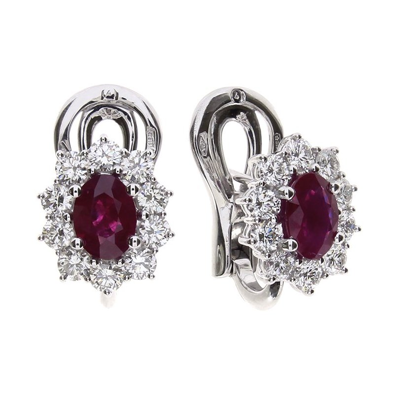 Damiani - Orecchini In Oro Bianco - Diamante/Rubino