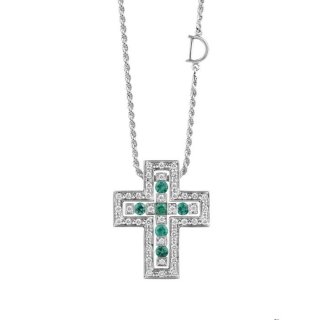 Damiani - Collier Croce - Oro Bianco - Diamante