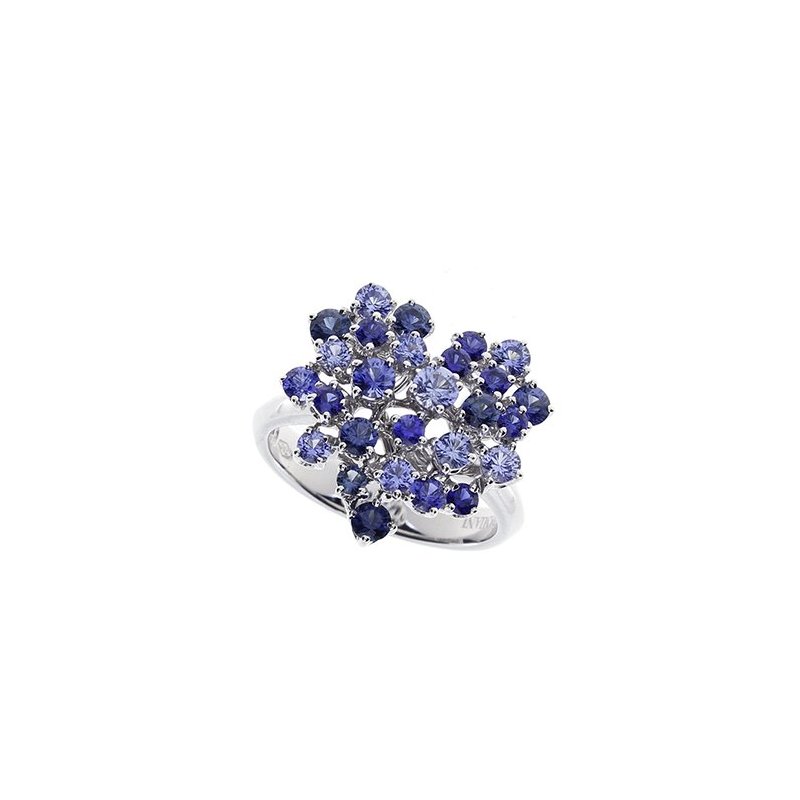 Damiani - Anello Mimosa - Oro Bianco - Zaffiro