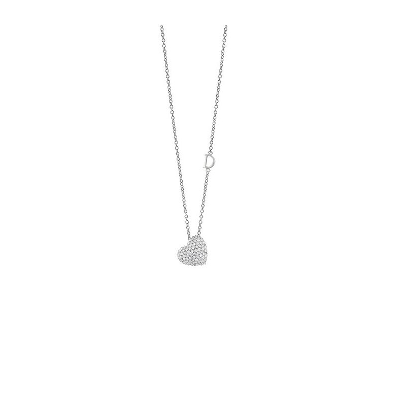 Damiani - Collierino In Oro Bianco - Diamante Rotondo