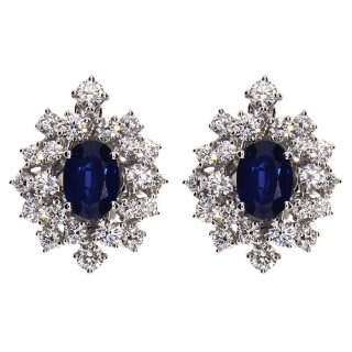 Damiani - Orecchini Mimosa - Oro Bianco - Diamante/Zaffiro