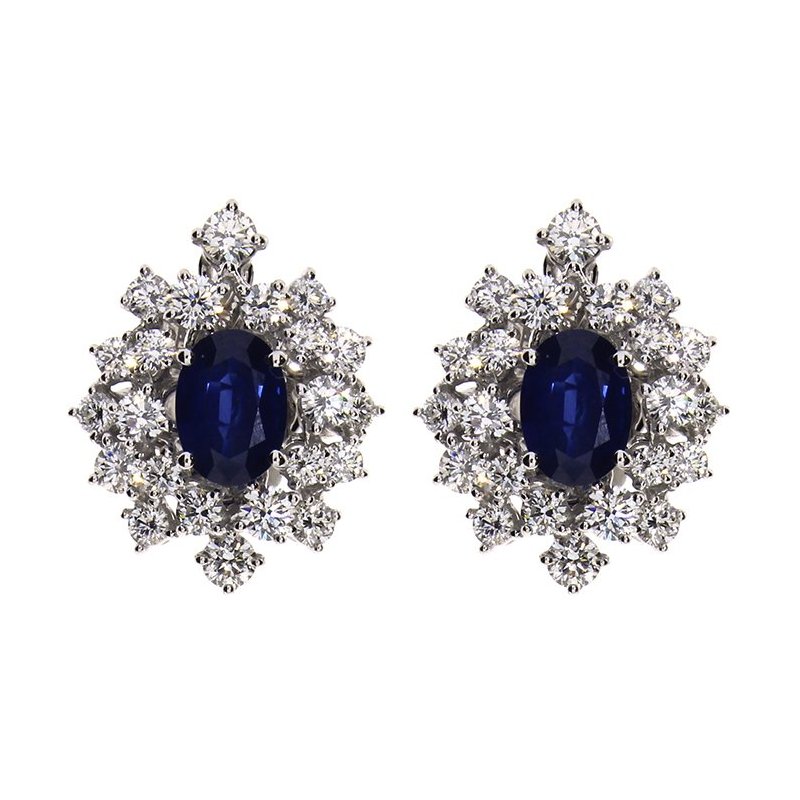 Damiani - Orecchini Mimosa - Oro Bianco - Diamante/Zaffiro