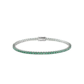 Damiani - Bracciale Tennis - Oro Bianco - Smeraldo